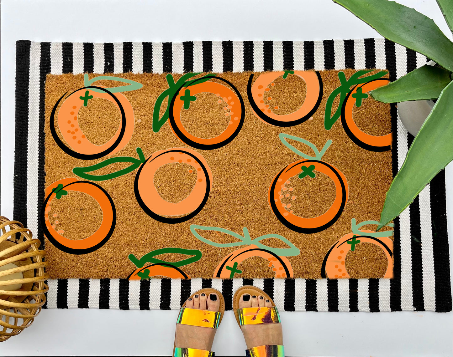 Orange Coir Doormat