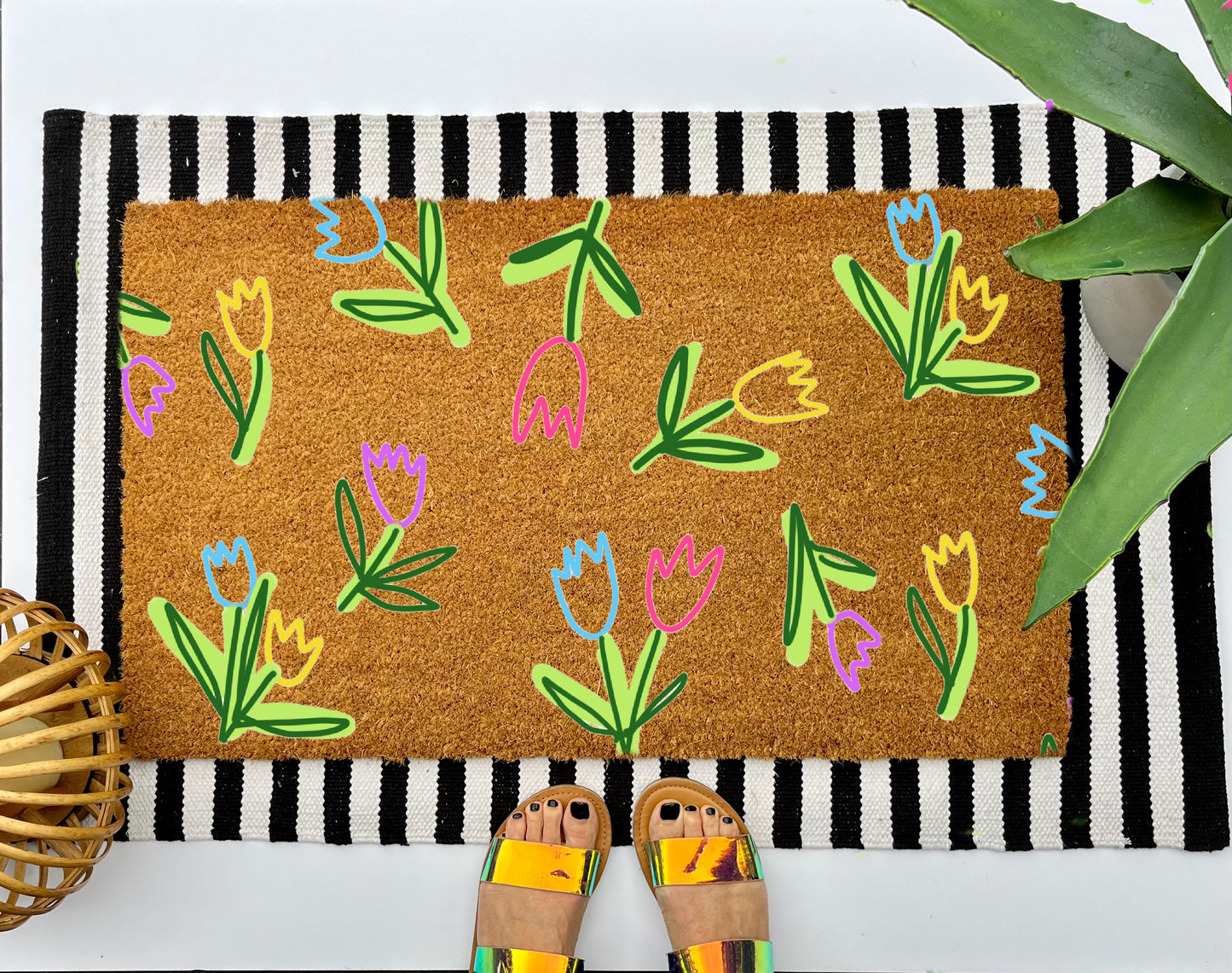 Tulips Coir Doormat
