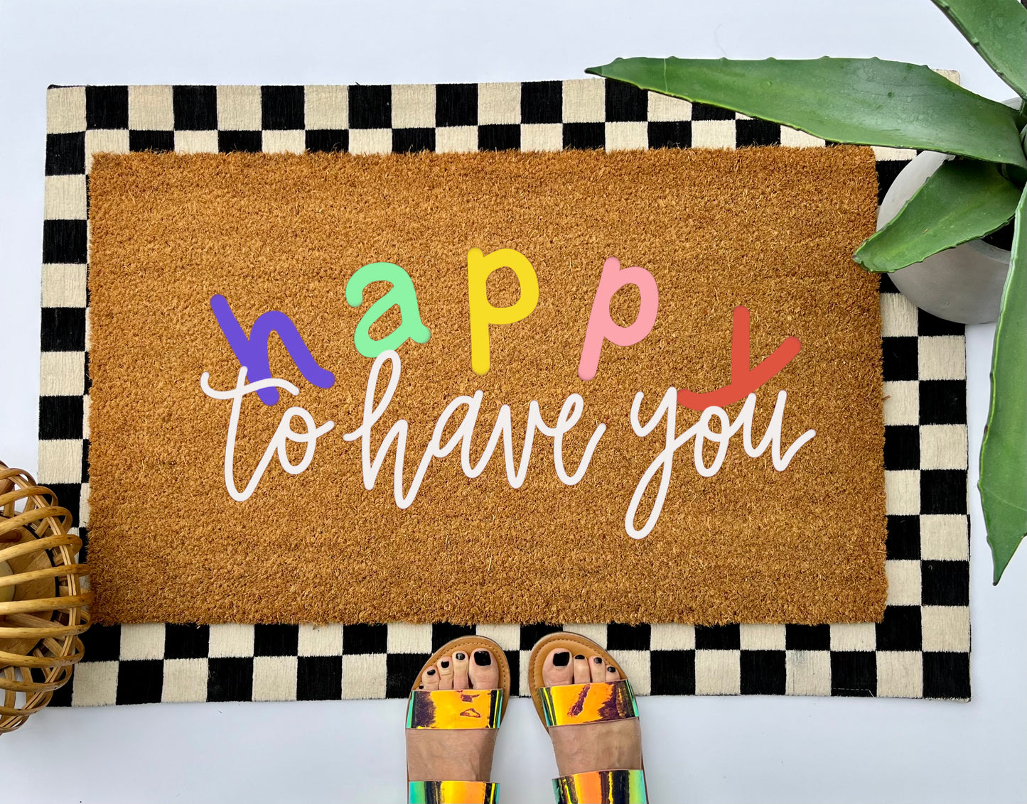Happy to Have You Coir Doormat
