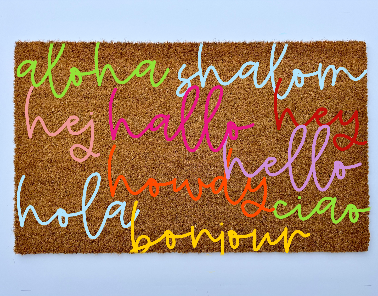 International Hello Coir Doormat