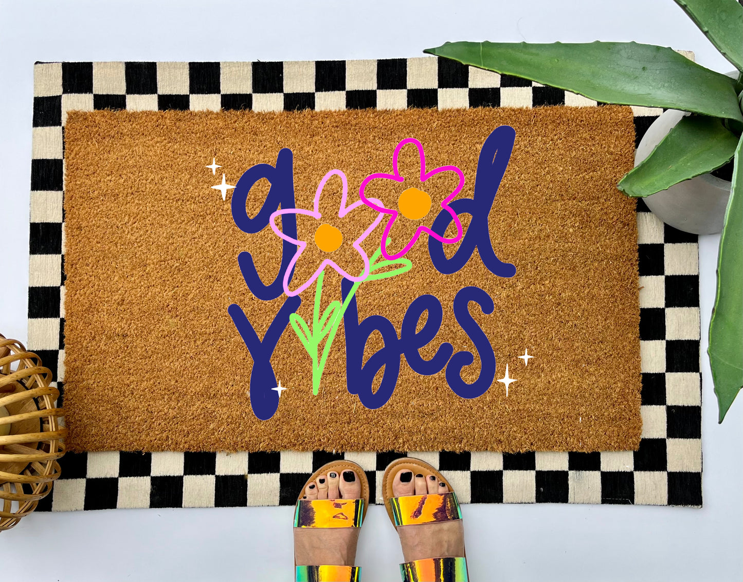 Good Vibes Coir Doormat