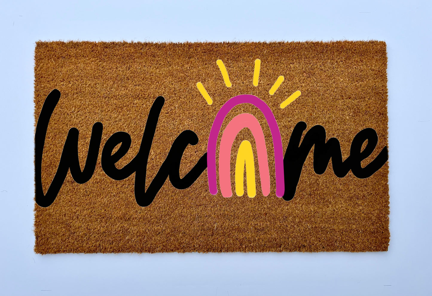 Welcome Rainbow Coir Doormat