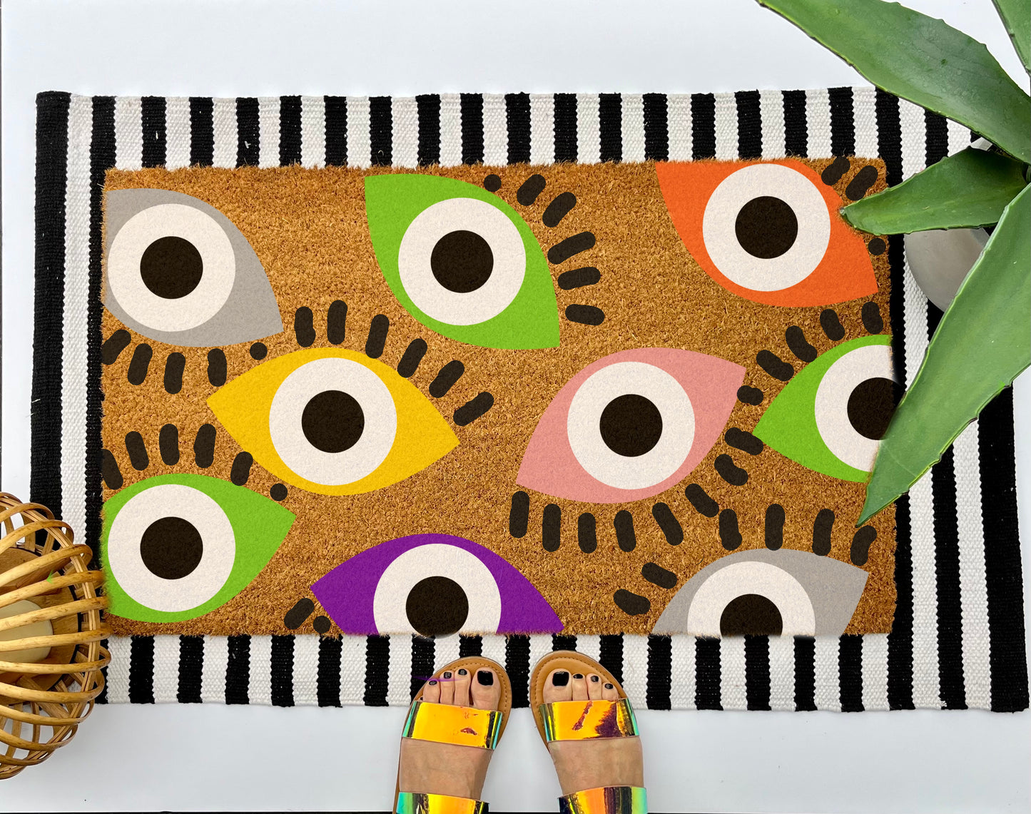 Mystic Evil Eye Coir Doormat