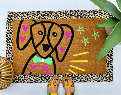 Whimsical Dog Coir Doormat
