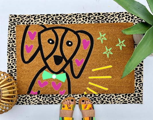 Whimsical Dog Coir Doormat