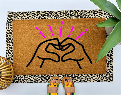 Heart Hands Coir Doormat