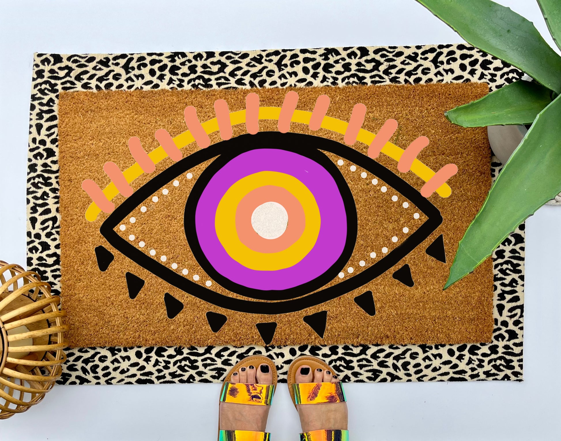 Mystic Evil Eye Coir Doormat