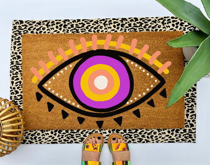 Mystic Evil Eye Coir Doormat