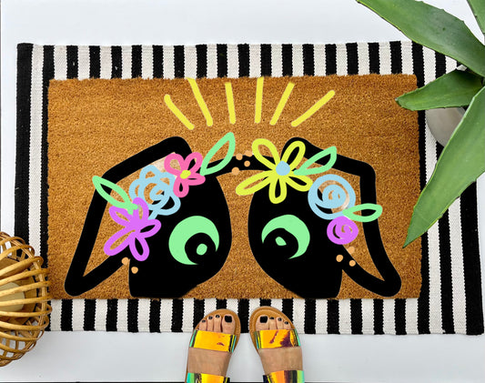 Whimsical Dog Coir Doormat