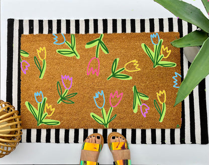 Tulips Coir Doormat