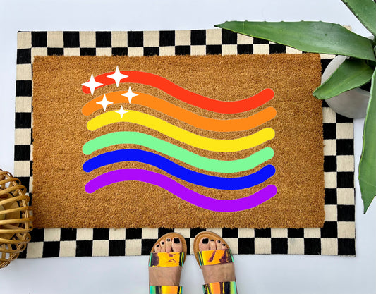 Rainbow Gay Pride Coir Doormat