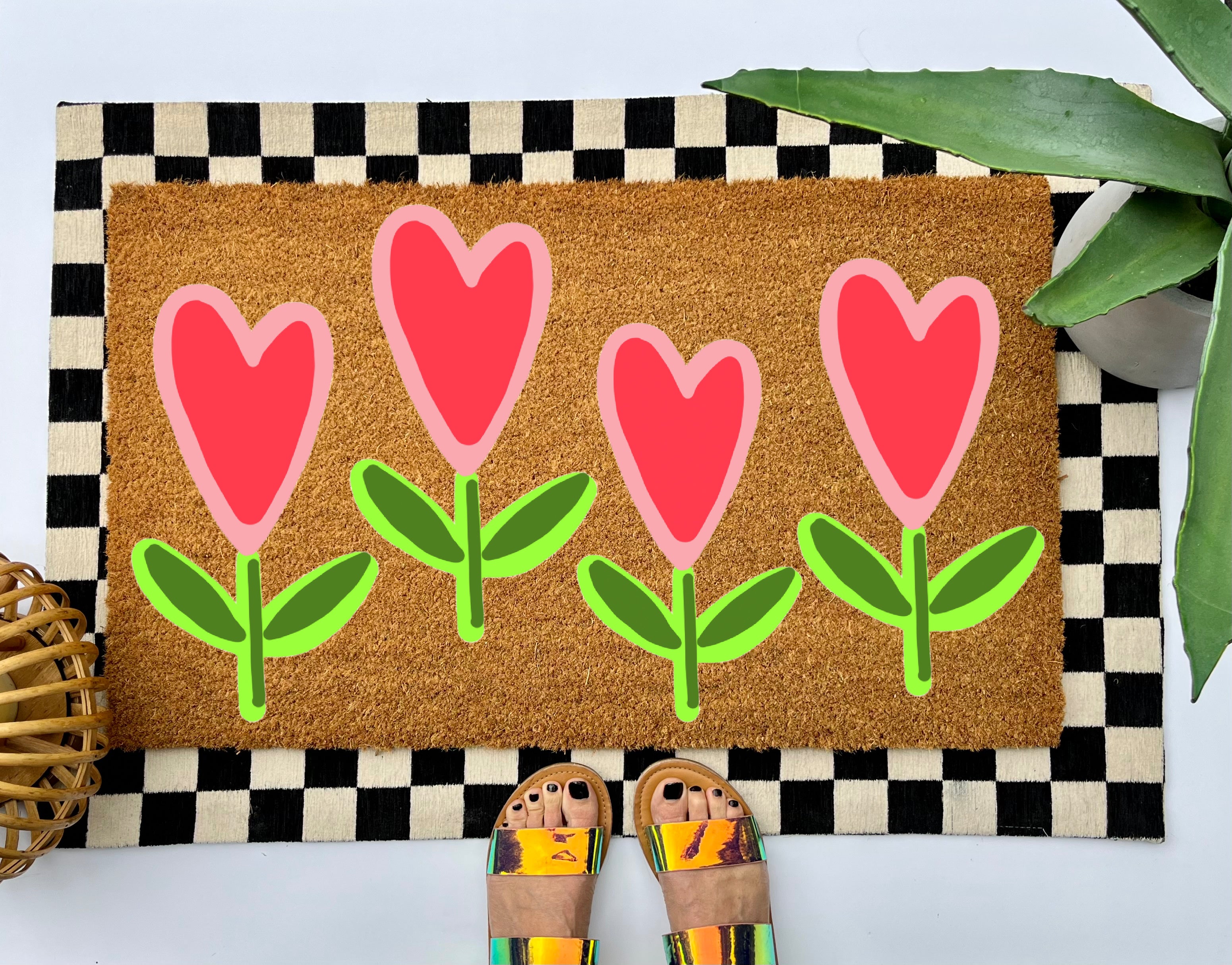Heart Flower Coir Doormat – Cindy Hughes Design