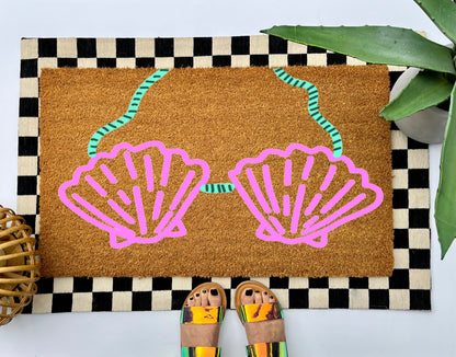 Mermaid Shell Top Coir Doormat