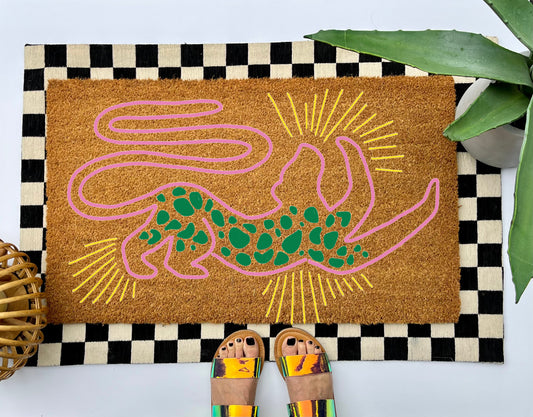 Magic Leopard Coir Doormat