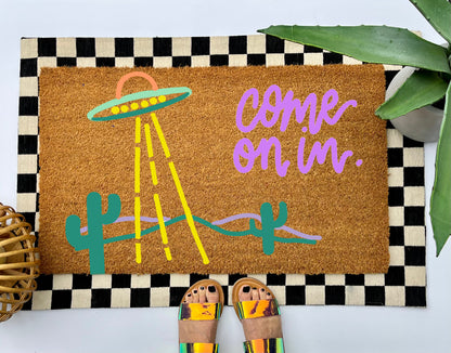 UFO Come On In Coir Doormat