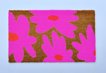 Retro Floral Coir Doormat