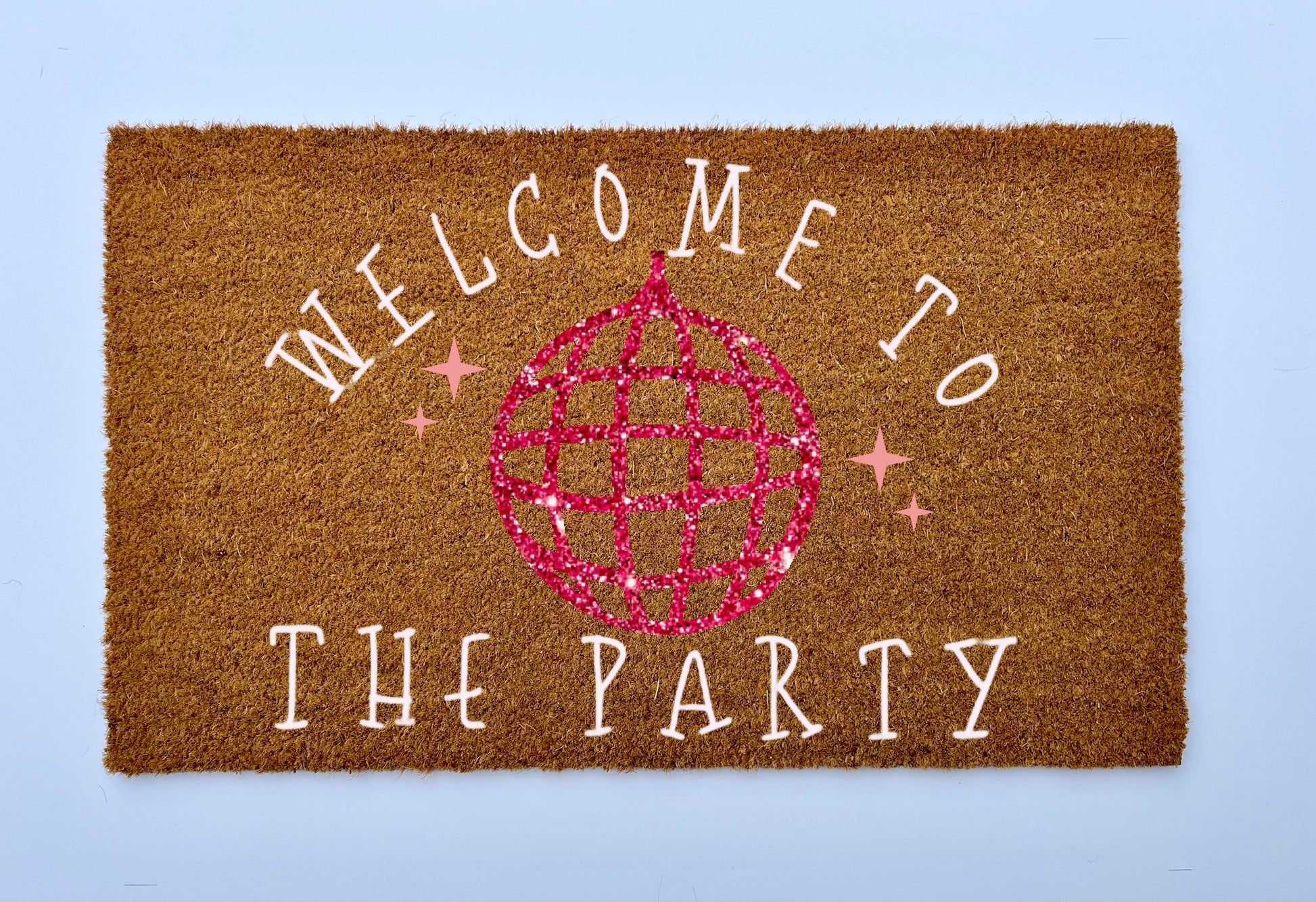 Disco Ball Glitter Coir Doormat