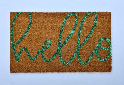 Glitter Hello Coir Doormat