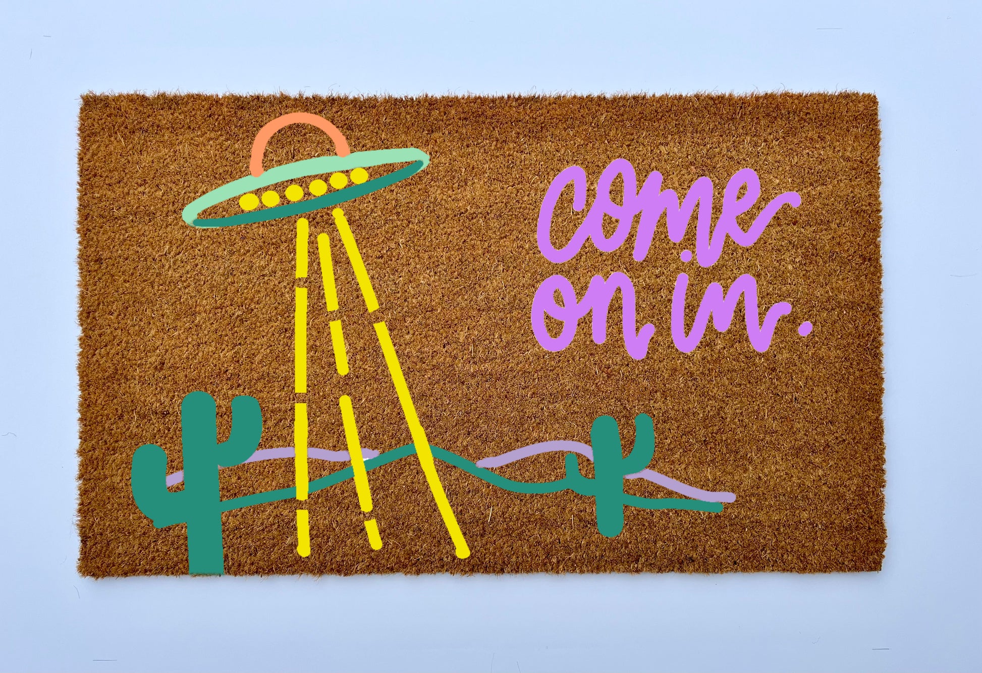 UFO Come On In Coir Doormat