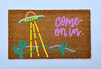 UFO Come On In Coir Doormat