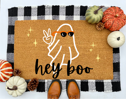 Hey Boo Ghost Coir Doormat