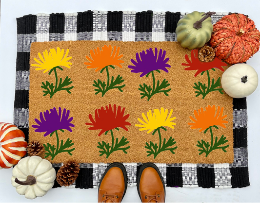 Mums Floral Coir Doormat