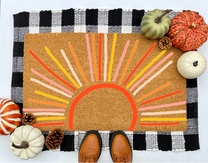 Colorful Sun Fall Coir Doormat