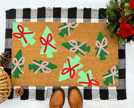 Holiday Trees Coir Doormat