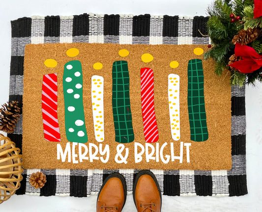 Merry and Bright Coir Doormat