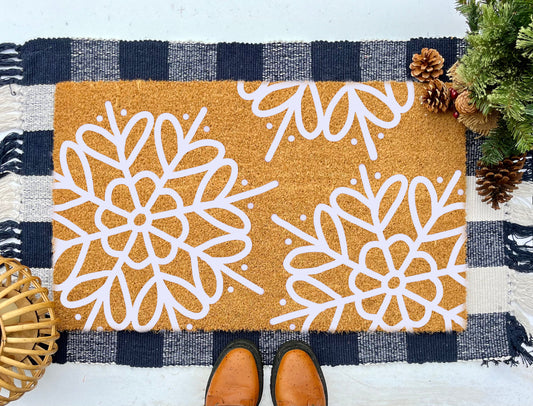 Snowflake Coir Doormat