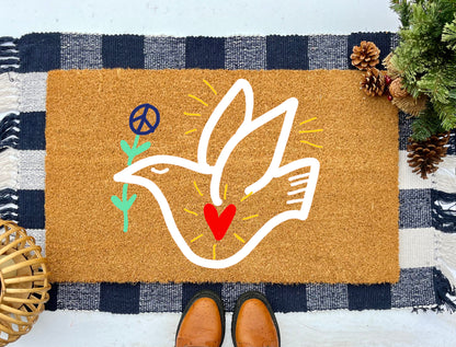 Peace Dove Coir Doormat