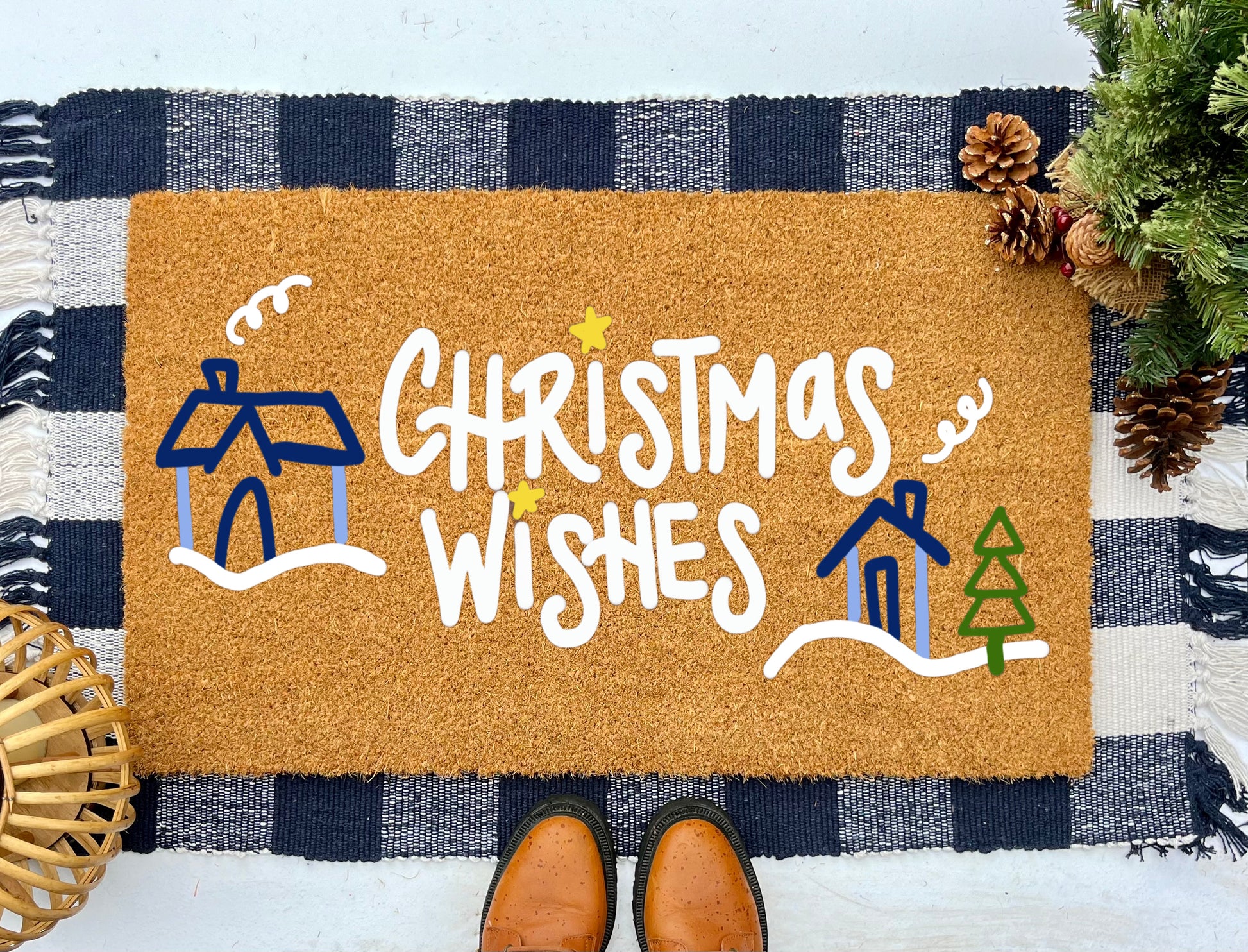Christmas Wishes Coir Doormat | Christmas Doormats
