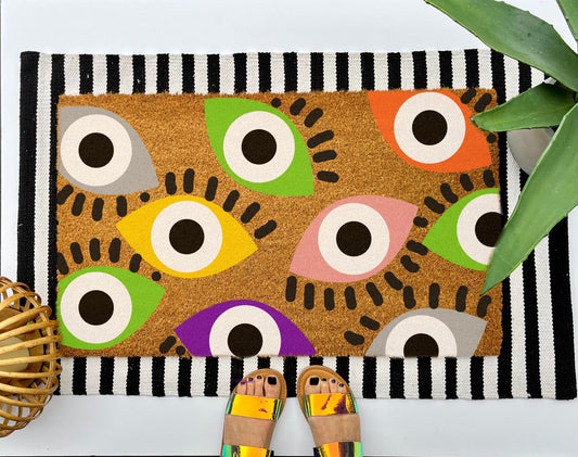 Mystic Evil Eye Coir Doormat